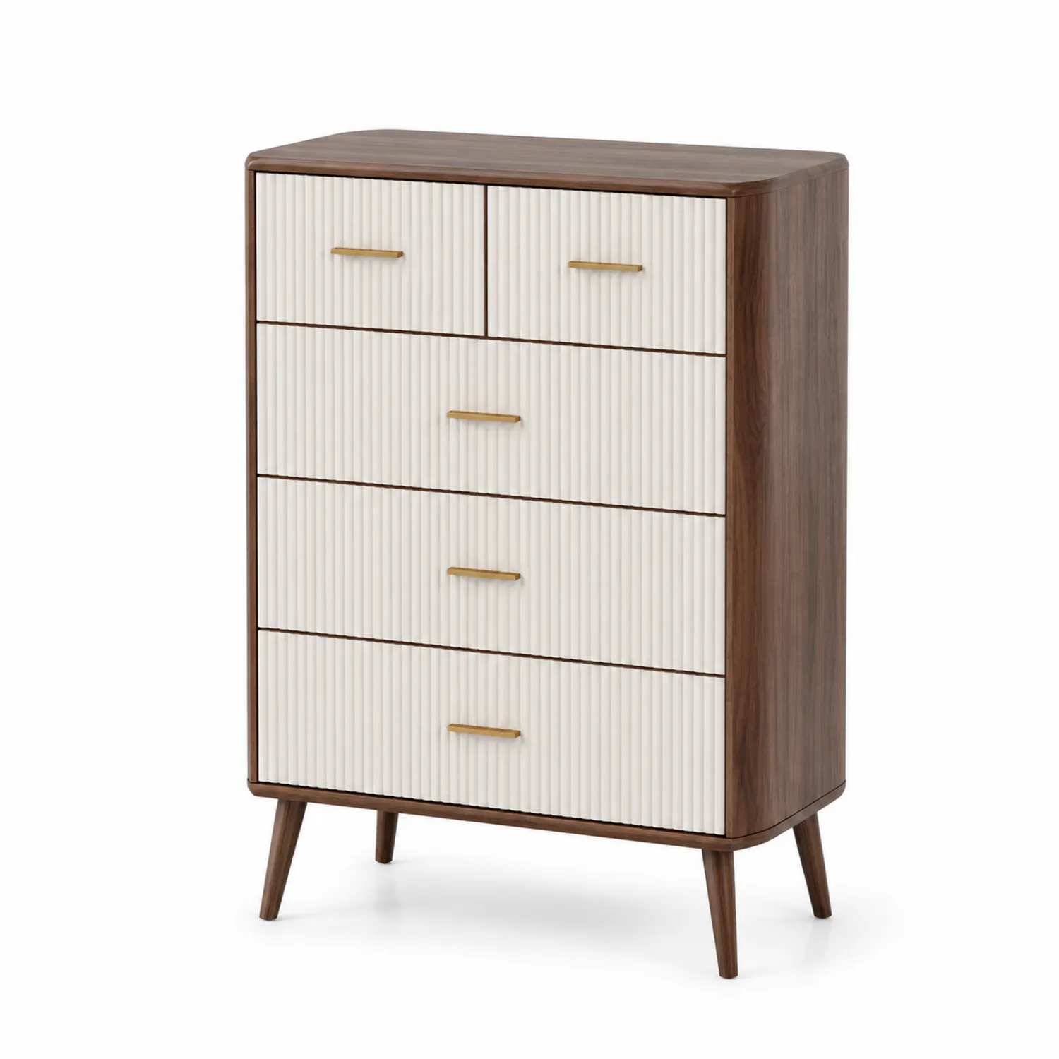 Cajonera de Madera y MDF Blanco/Marrón