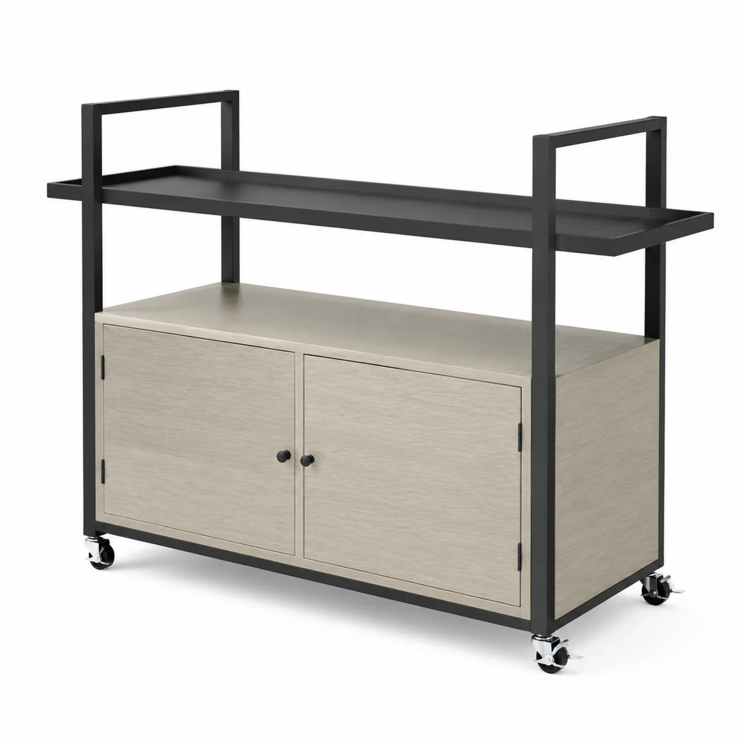 Carrito de metal y madera con ruedas 112x86x40 cm