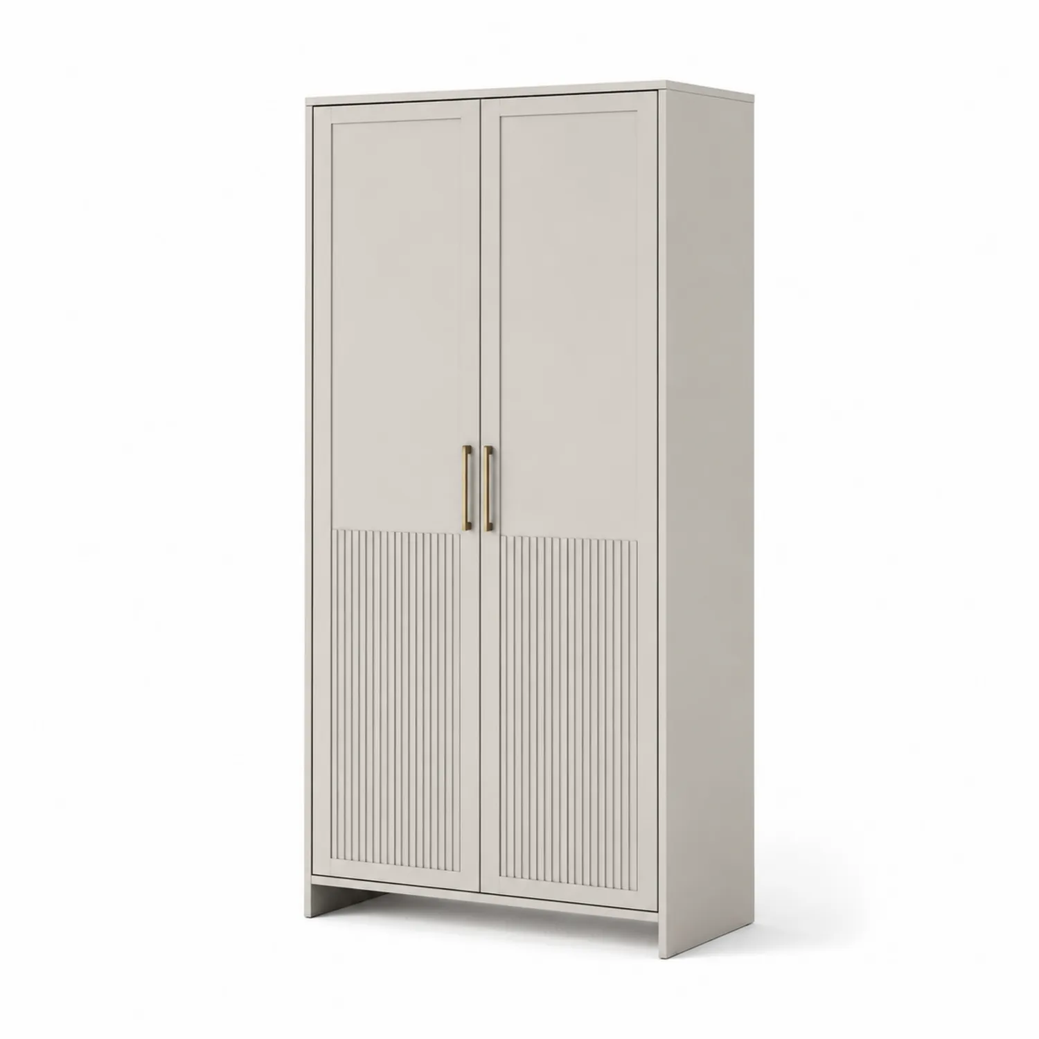 Armario Beige de MDF con Dos Puertas 200x85x50 cm