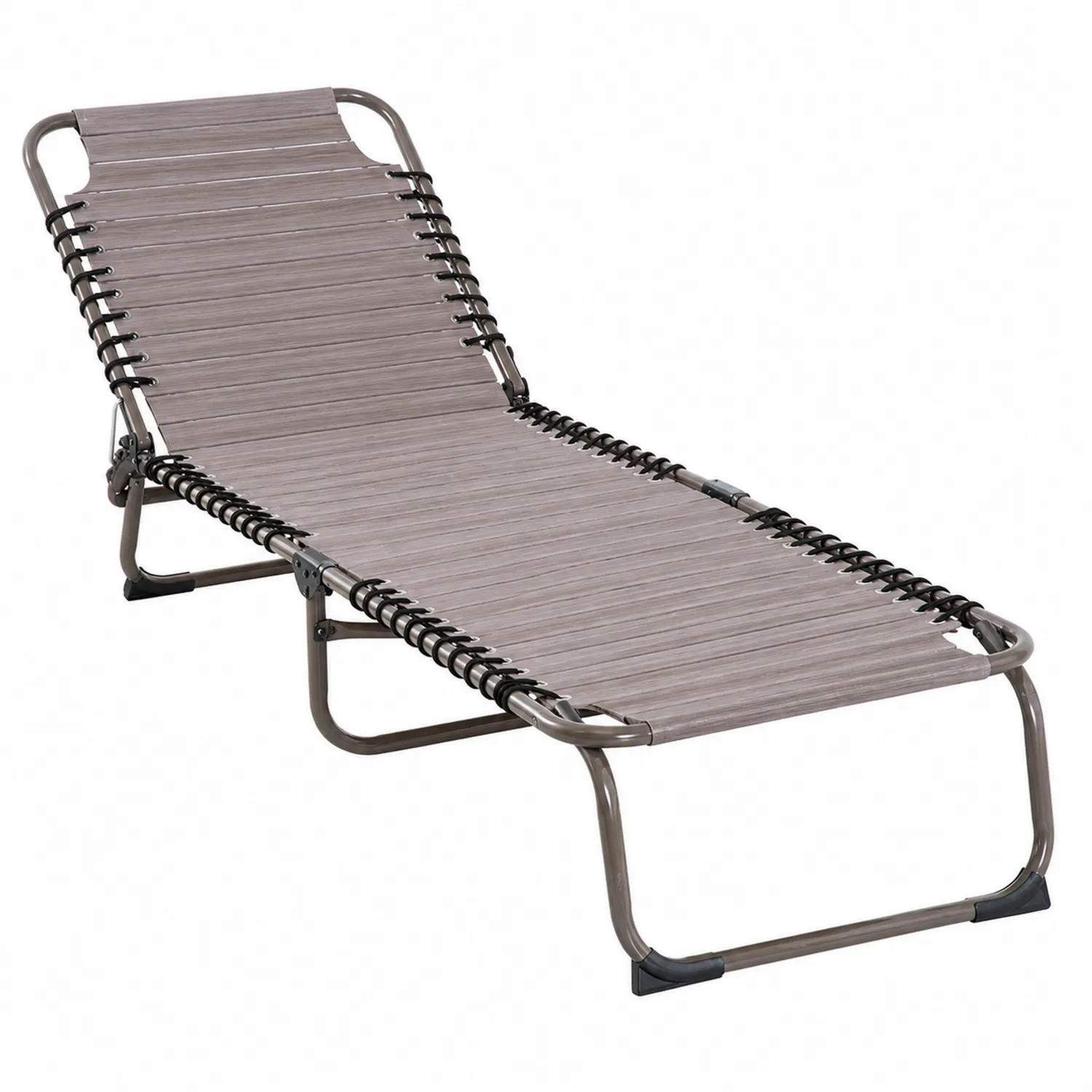 Tumbona de metal y textileno plegable gris