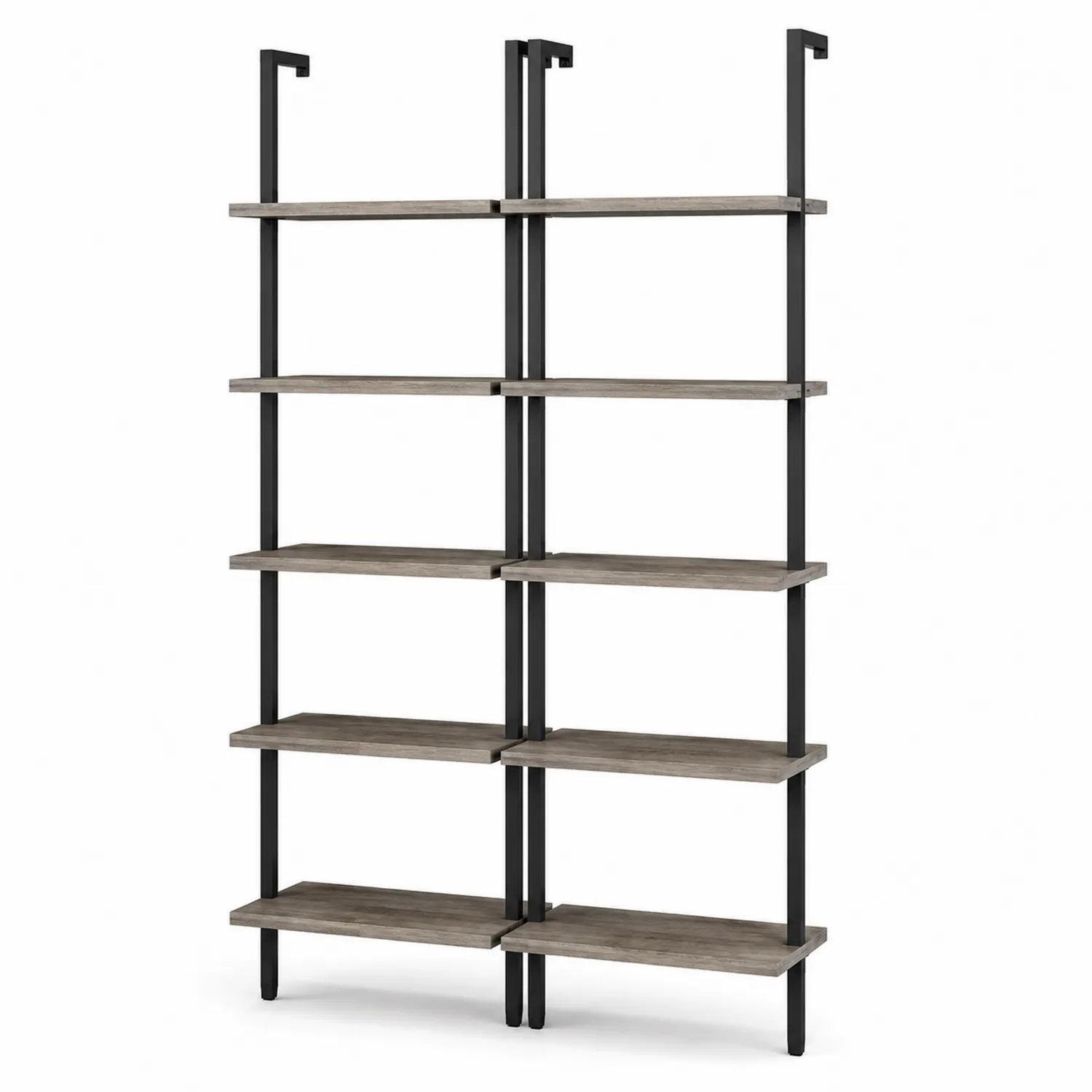 Estantería de Pared de 5 Niveles de MDF y Metal 180x160x30 cm