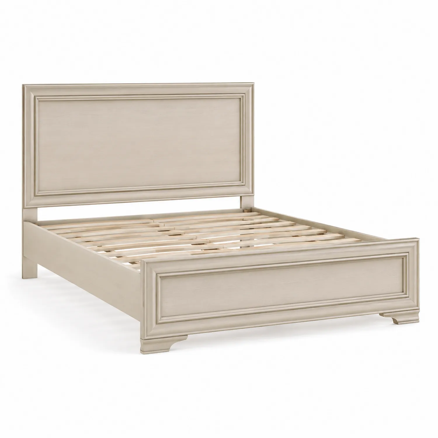 Cama doble de madera de pino Beige 200x160x110 cm