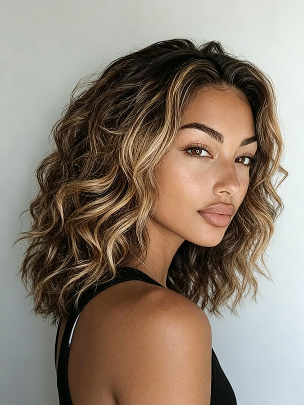 Balayage Brown Blonde Wave Wig | Wear and Go Highlight Human Hair Wig