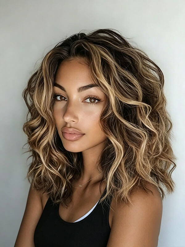 Balayage Brown Blonde Wave Wig | Wear and Go Highlight Human Hair Wig