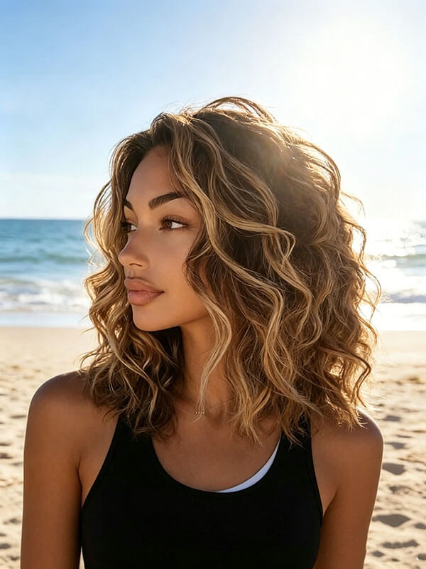 Balayage Brown Blonde Wave Wig | Wear and Go Highlight Human Hair Wig