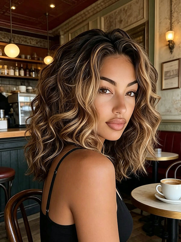 Balayage Brown Blonde Wave Wig | Wear and Go Highlight Human Hair Wig