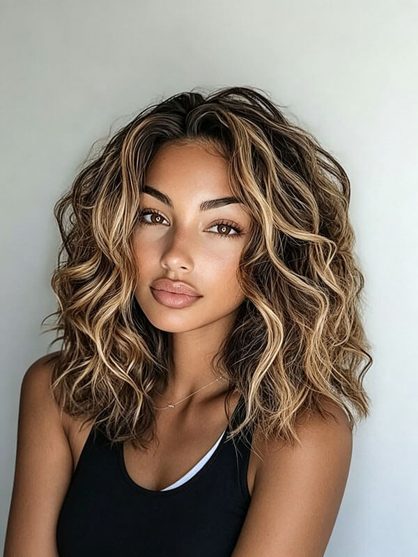 Balayage Brown Blonde Wave Wig | Wear and Go Highlight Human Hair Wig