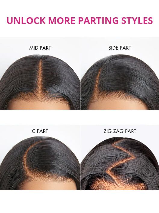 Brown Highlight Natural Wave Side Part Beginner Friendly Human Hair Bob Wig