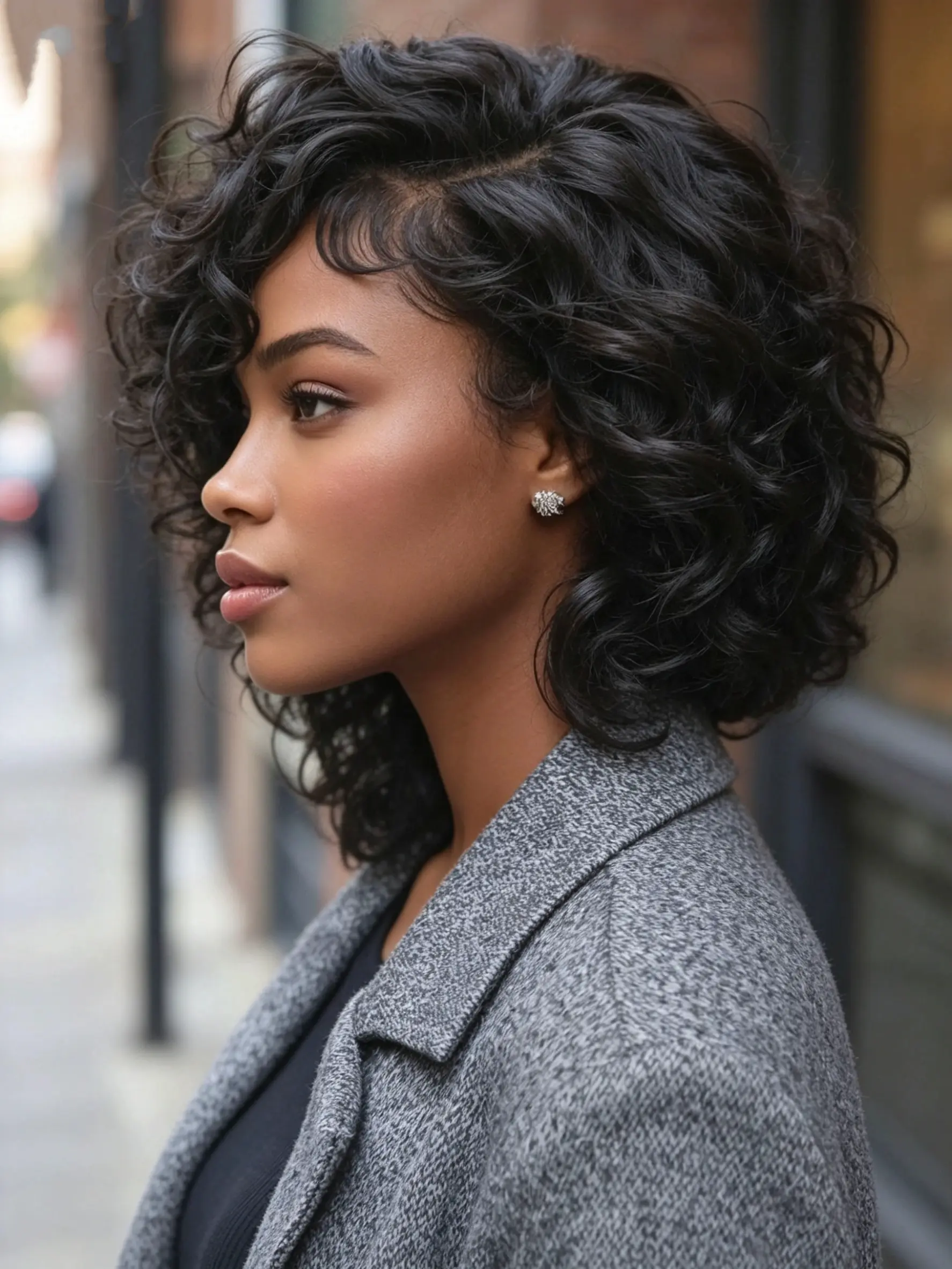 Glueless Curly Short Wave Easy to Wear Wig for Black Women