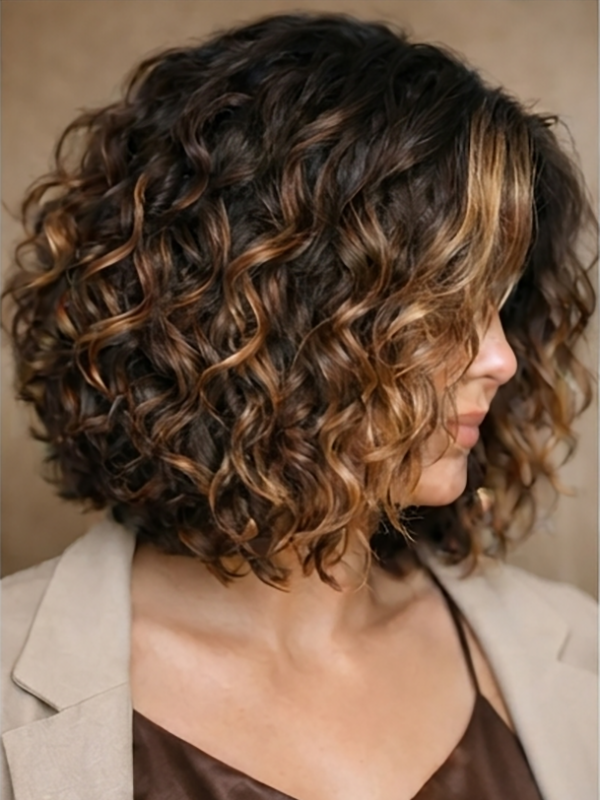 Glueless Highlight Blonde Curly Hair Wear and Go Bob Wigs for Black Women