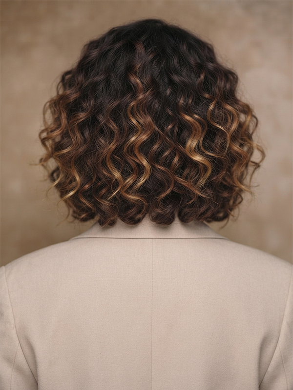 Glueless Highlight Blonde Curly Hair Wear and Go Bob Wigs for Black Women