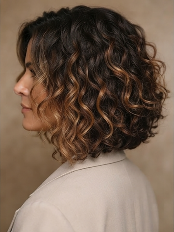 Glueless Highlight Blonde Curly Hair Wear and Go Bob Wigs for Black Women
