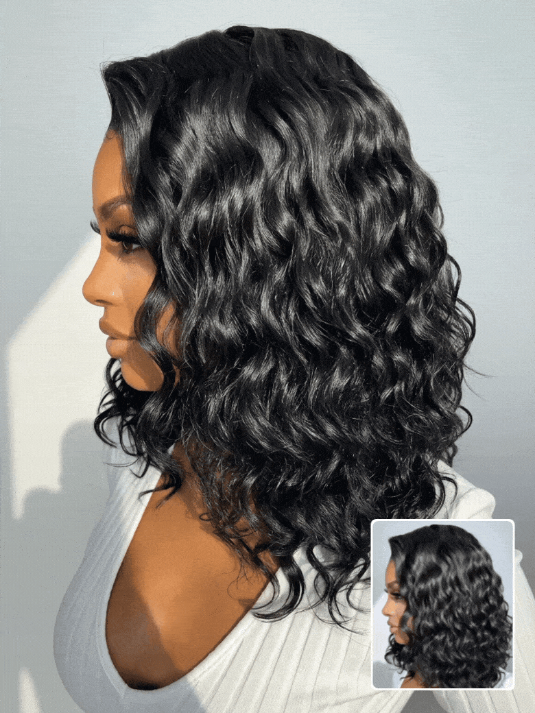 Glueless Lace Short Wig Natural Black Hair for Daily Wear