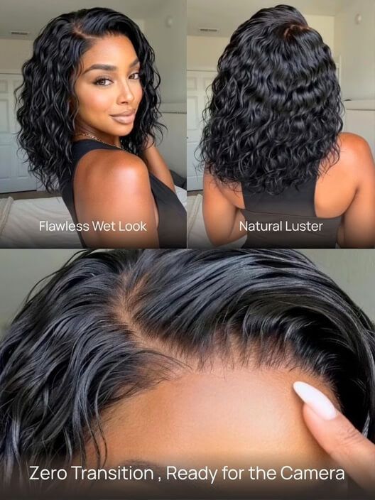 Glueless Lace Short Wig Natural Black Hair for Daily Wear