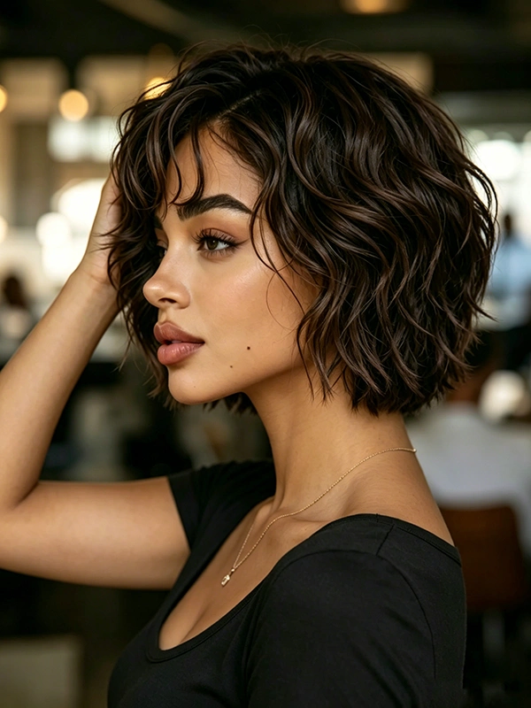 Glueless Lace Wigs Highlight Short Wave Real Human Hair Wigs for Black Women