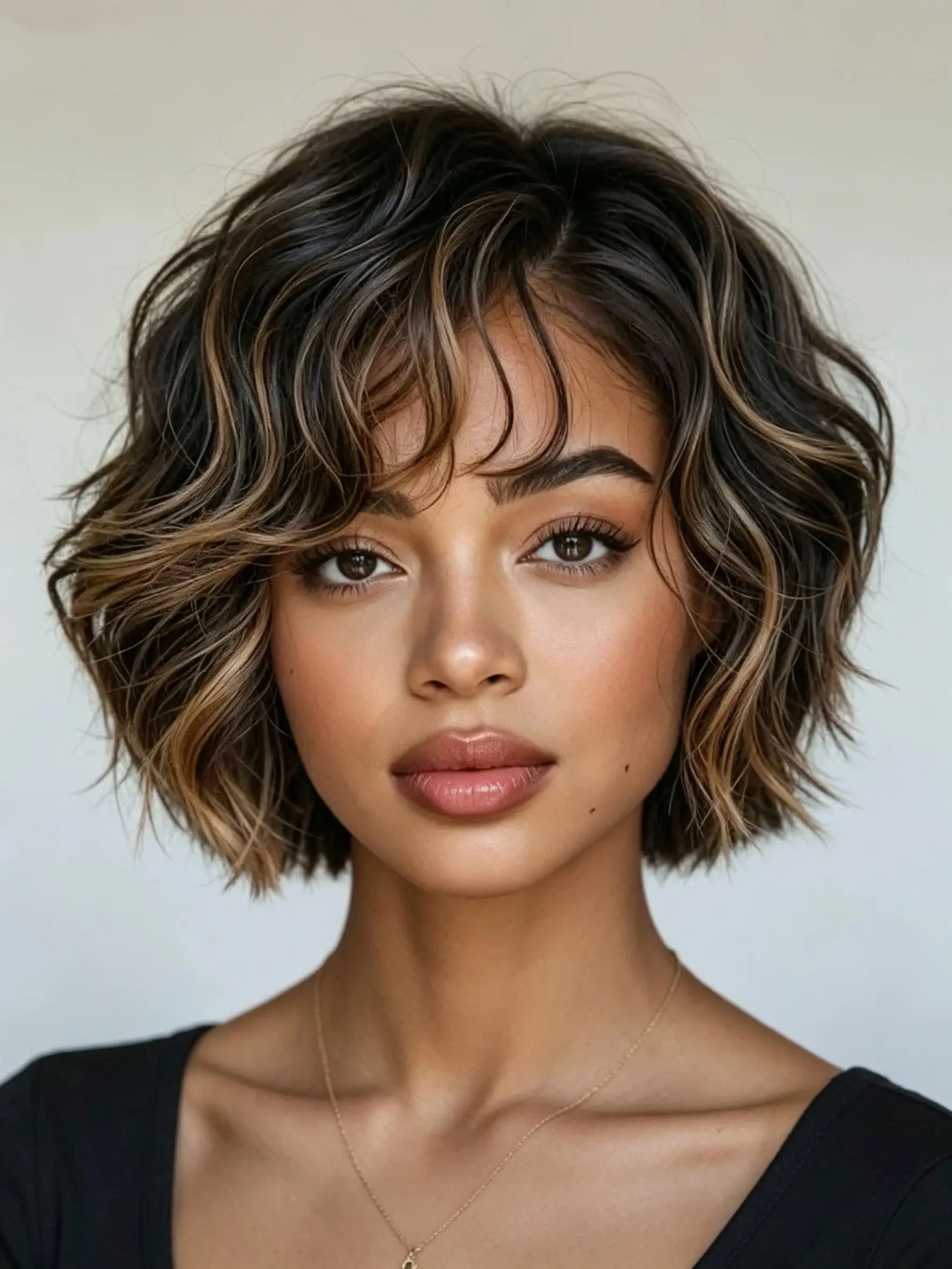 Glueless Lace Wigs Highlight Short Wave Real Human Hair Wigs for Black Women