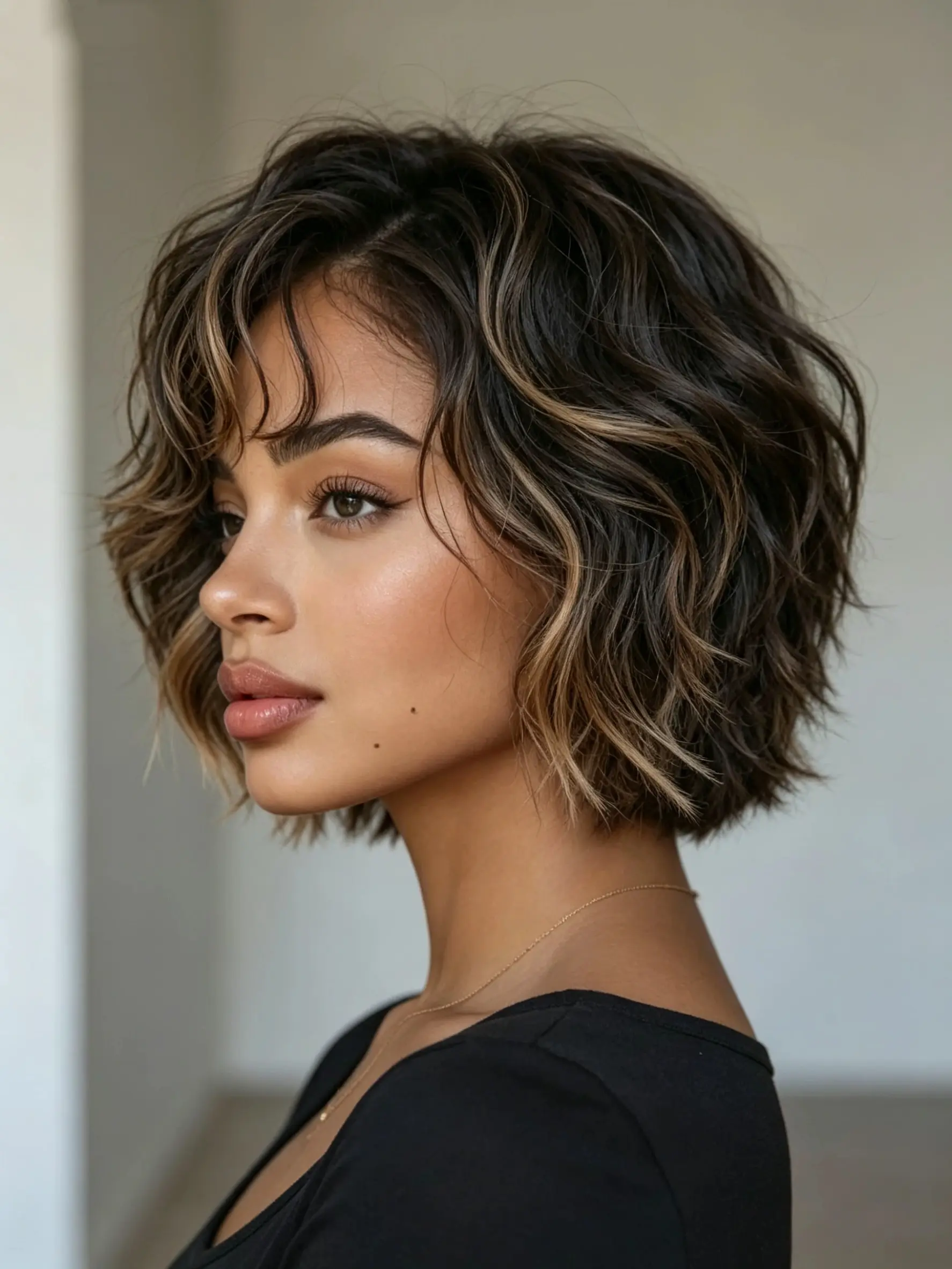 Glueless Lace Wigs Highlight Short Wave Real Human Hair Wigs for Black Women