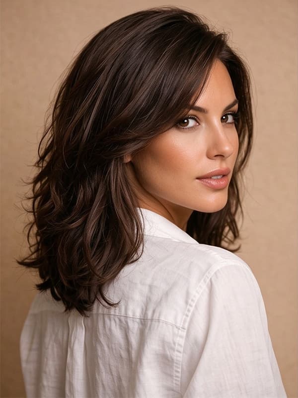 Glueless Layered Body Wave Hair Drawstring Cap Wig
