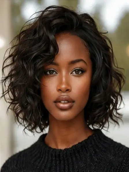 Glueless Loose Curly Bob Wig Light Weight Human Hair Wigs