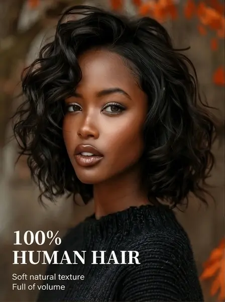 Glueless Loose Curly Bob Wig Light Weight Human Hair Wigs