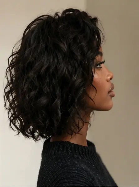 Glueless Loose Curly Bob Wig Light Weight Human Hair Wigs