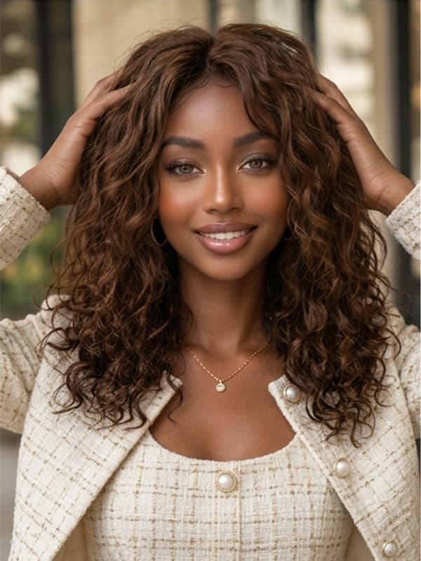 Glueless Pixie Cut Curly Wigs Drawstring Cap Human Hair