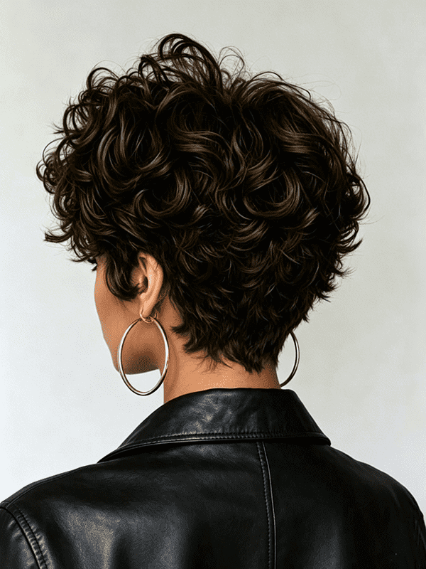Glueless Pixie Cut Curly Wig Pre Plucked Human Hair for Black Women