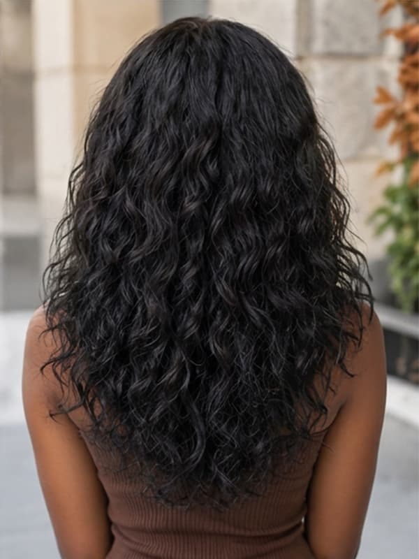 Glueless Pixie Cut Curly Wigs Drawstring Cap Human Hair