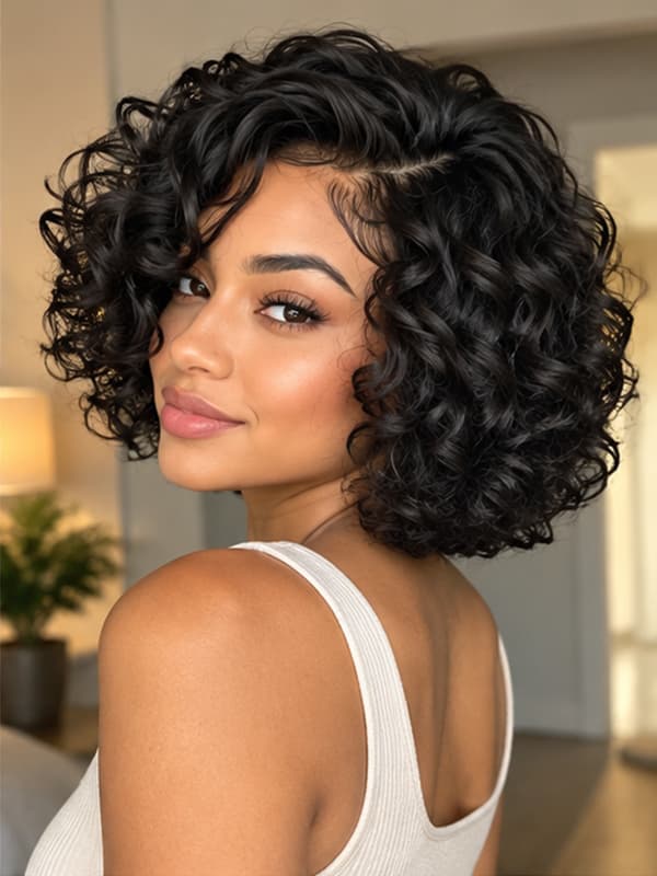 Glueless Short Curly Wigs Beginner Friendly Short Wig for Black Women