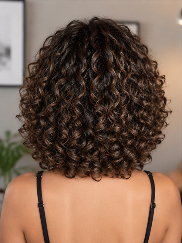 Glueless Short Curly Wigs Layer Cut Stylish Bob Wigs for Black Women