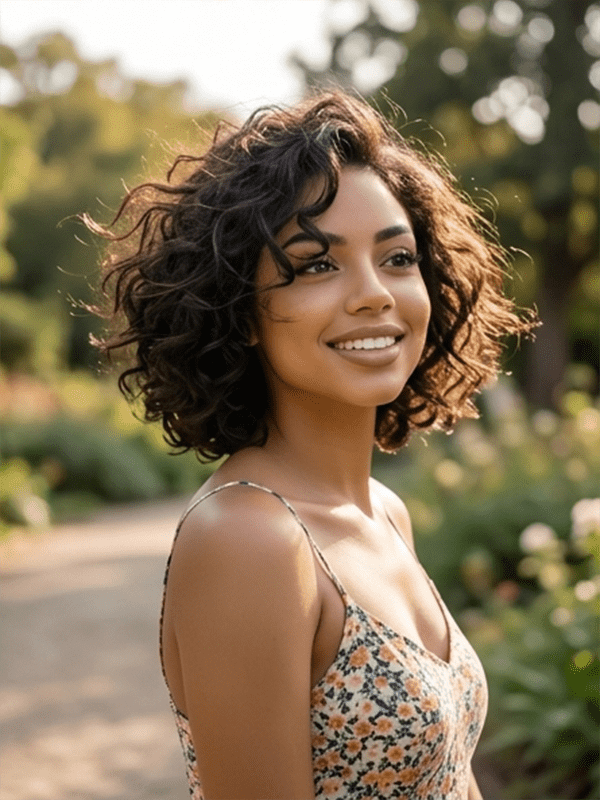 Glueless Short Curly Wigs Natural Look Beginner Friendly Short Wig for Black Women