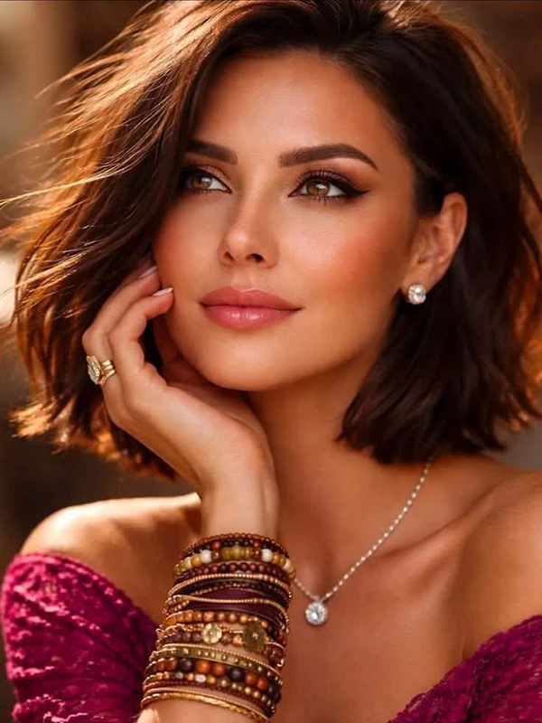 Glueless Dark Brown Short Wigs Beginner Friendly Wavy Human Hair Wigs