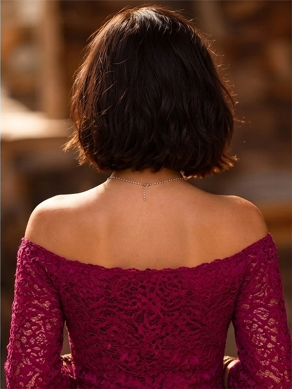 Glueless Dark Brown Short Wigs Beginner Friendly Wavy Human Hair Wigs