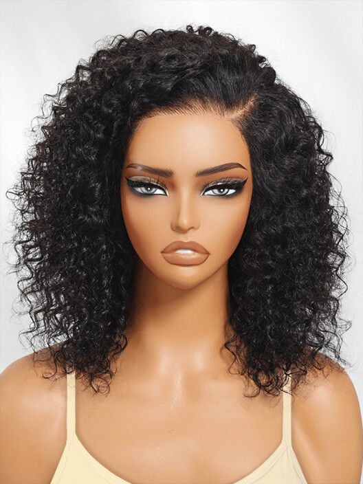 Glueless Side-Parted Curly Bob Wig Wear and Go Human Hair Wigs