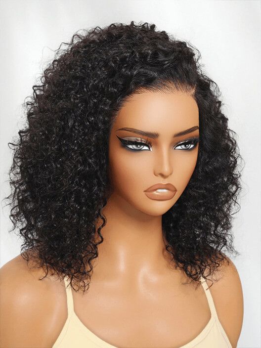 Glueless Side-Parted Curly Bob Wig Wear and Go Human Hair Wigs