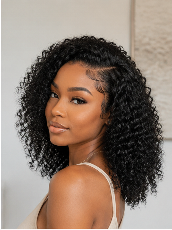 Glueless Side-Parted Curly Bob Wig Wear and Go Human Hair Wigs