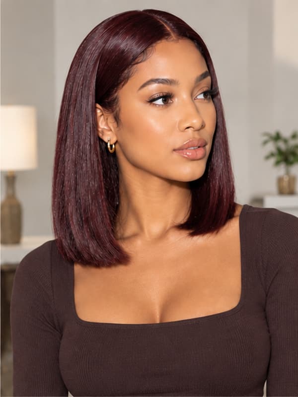 Glueless Silky Straight Wig Shoulder Length Human Hair Wig