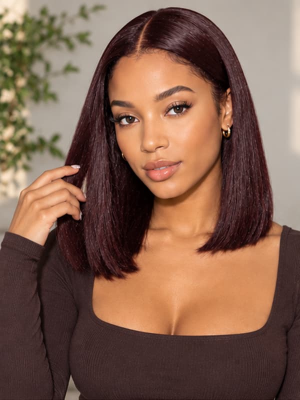 Glueless Silky Straight Wig Shoulder Length Human Hair Wig