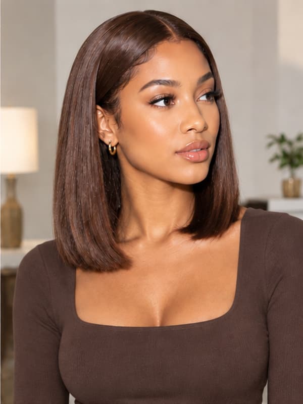 Glueless Silky Straight Wig Shoulder Length Human Hair Wig