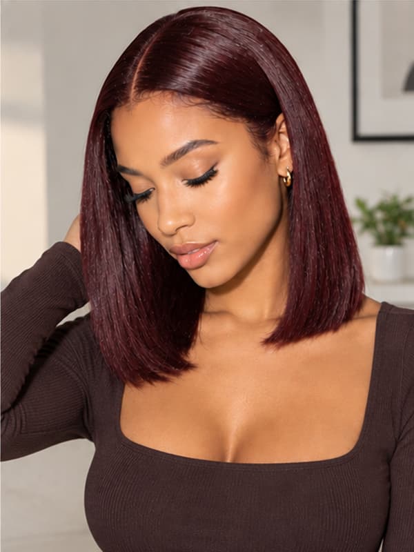 Glueless Silky Straight Wig Shoulder Length Human Hair Wig