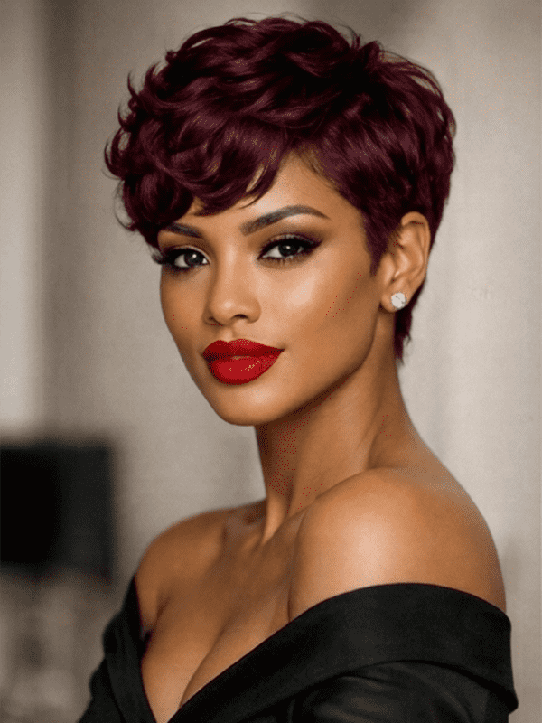Glueless Wear and Go Pixie Cut Wig No Lace Machine Made 100% Human Hair Wigs