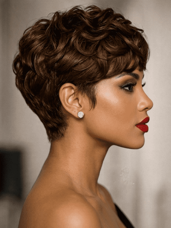 Glueless Wear and Go Pixie Cut Wig No Lace Machine Made 100% Human Hair Wigs