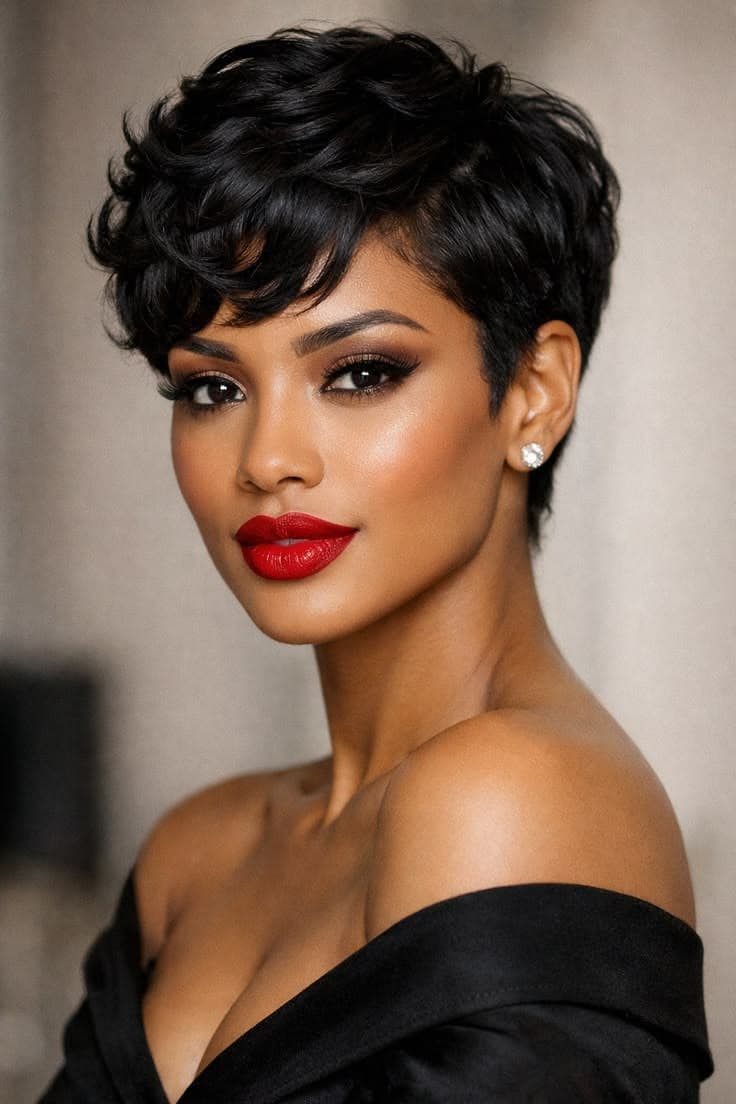 Glueless Wear and Go Pixie Cut Wig No Lace Machine Made 100% Human Hair Wigs