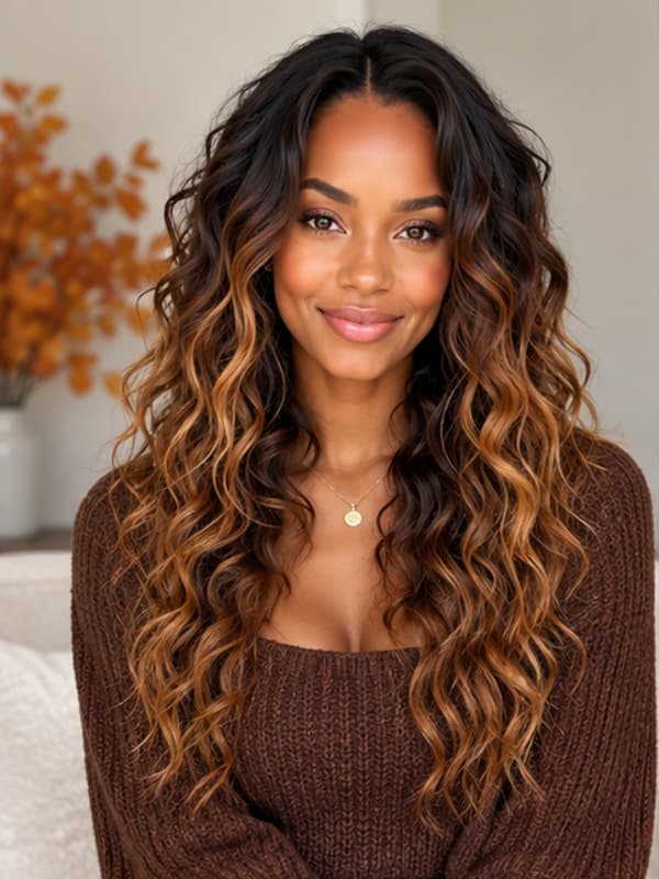 Highlight Body Wave Wig Pixie Cut Ombre Human Hair Wig