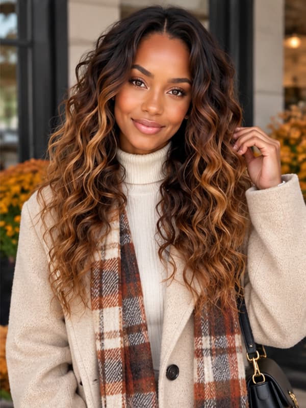 Highlight Body Wave Wig Pixie Cut Ombre Human Hair Wig