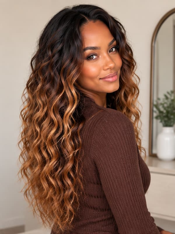 Highlight Body Wave Wig Pixie Cut Ombre Human Hair Wig