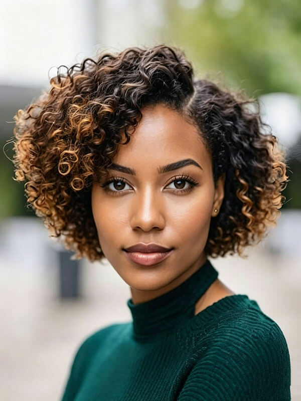 Highlight Short Curly Wigs Ready to Go Human Hair Wigs