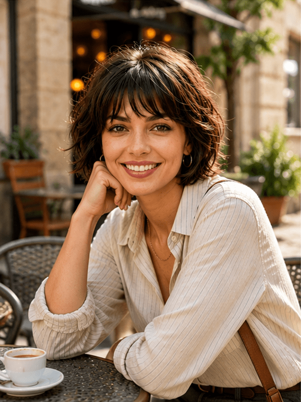 Pixie Cut Bangs Short Wig Machine Made Real Human Hair Wigs