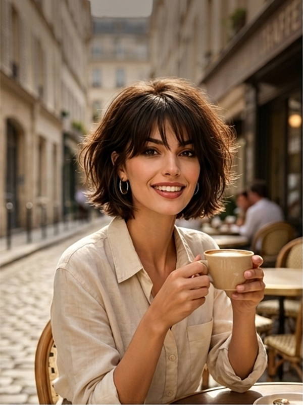 Pixie Cut Bangs Short Wig Machine Made Real Human Hair Wigs