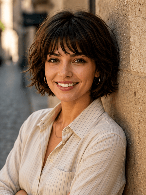 Pixie Cut Bangs Short Wig Machine Made Real Human Hair Wigs